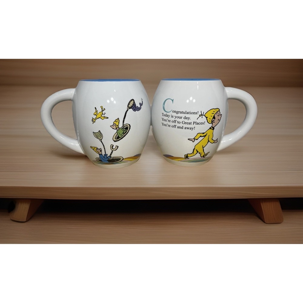 Dr. Seuss Congratulations! Today is your day. Lot Of 2-18oz Coffee Cup‎ Mug 2018